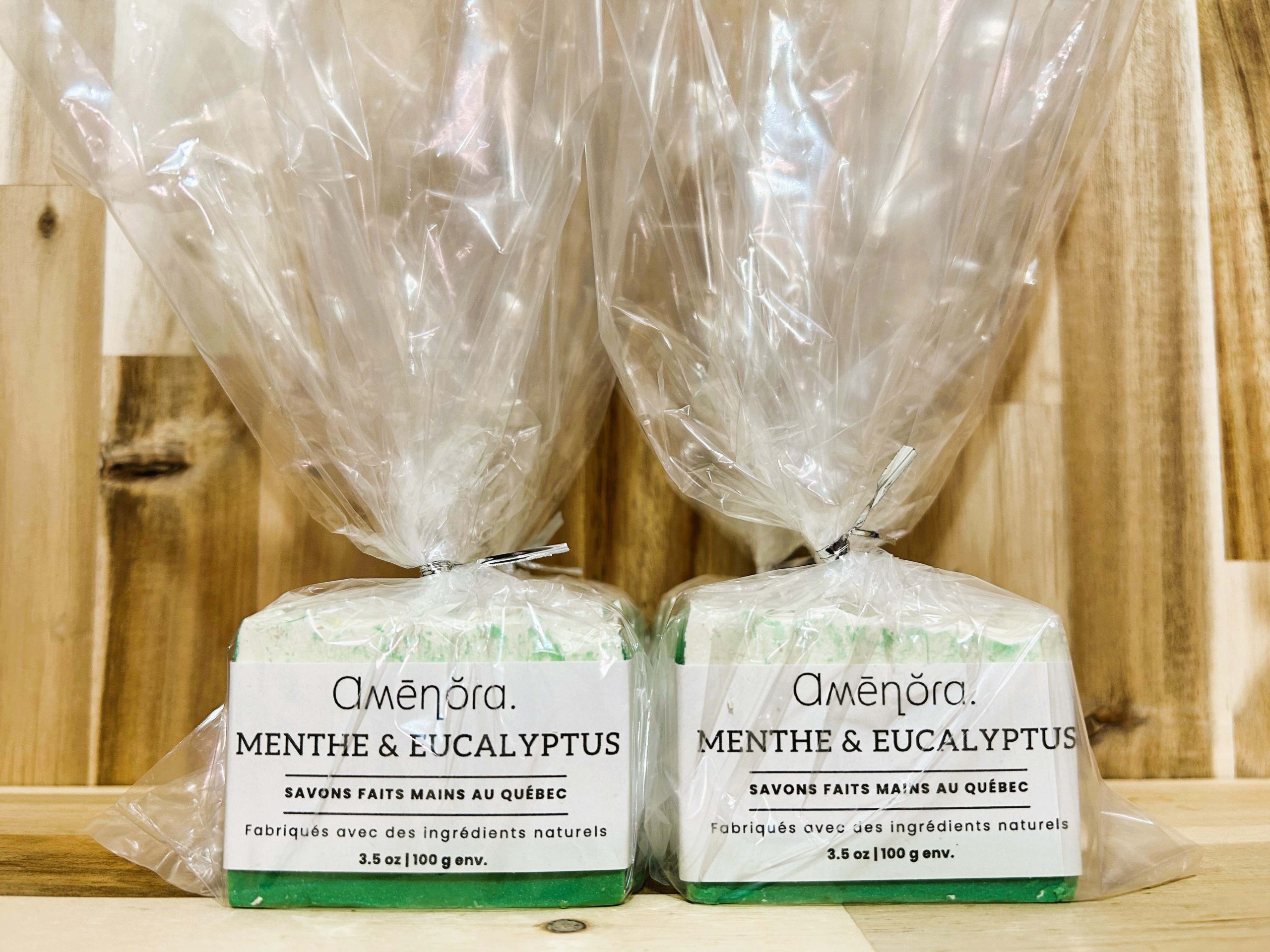 Savon par saponification à froid - Menthe et Eucalyptus – 100g env. – Image 2