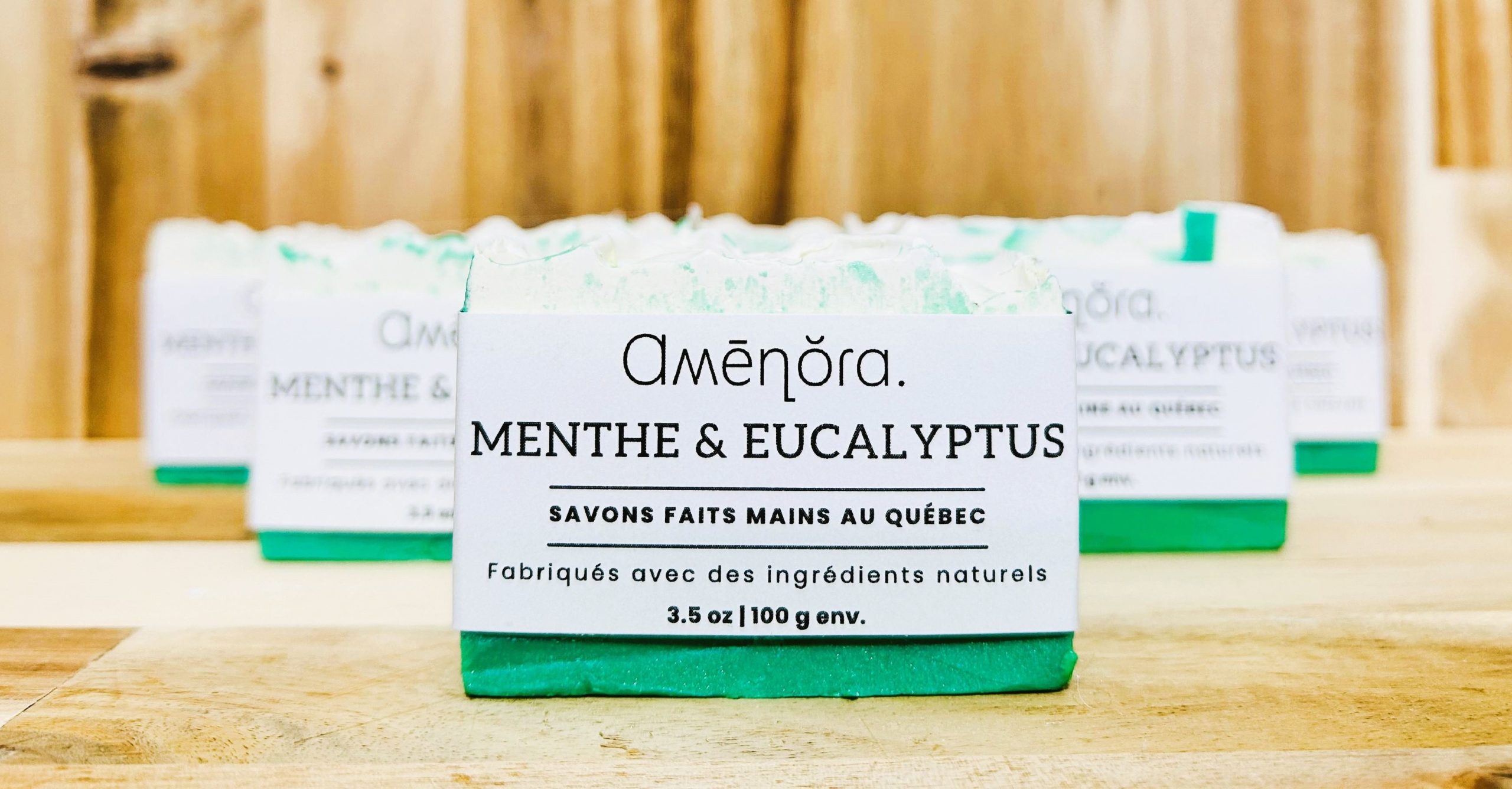 Savon par saponification à froid - Menthe et Eucalyptus – 100g env.